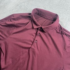 Lululemon Evolution Polo Shirt Mens Burgundy Maroon Short Sleeve Golf Top Small