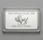 German Buffalo Design – .999 1 Troy Ounce German Silver Bar with Case