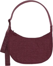 BAGGU Medium Nylon Crescent Bag Mahogany 
