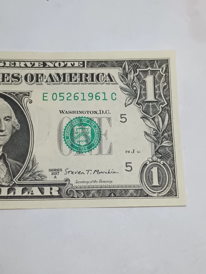 2017A $1 E RICHMOND BEP E-C BLOCK TRUE BIRTHDAY NOTE MAY 26 1961 (E05261961C) - Image 3 of 4