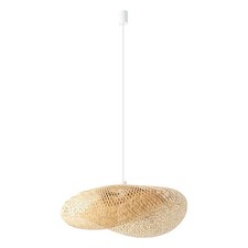 Hängelampe Esszimmer Holz Natur L:80 cm dekorativ wohnlich Pendelleuchte groß
