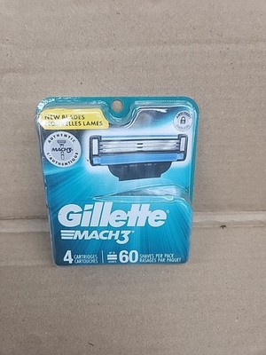 Gillette Mach3 Razor Blade Cartridges 4 Ct NEW SEALED