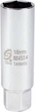 SUNEX TOOLS 884504 3/8" Drive Thin Wall, Metric, Spark Plug 3/8″, Silver 