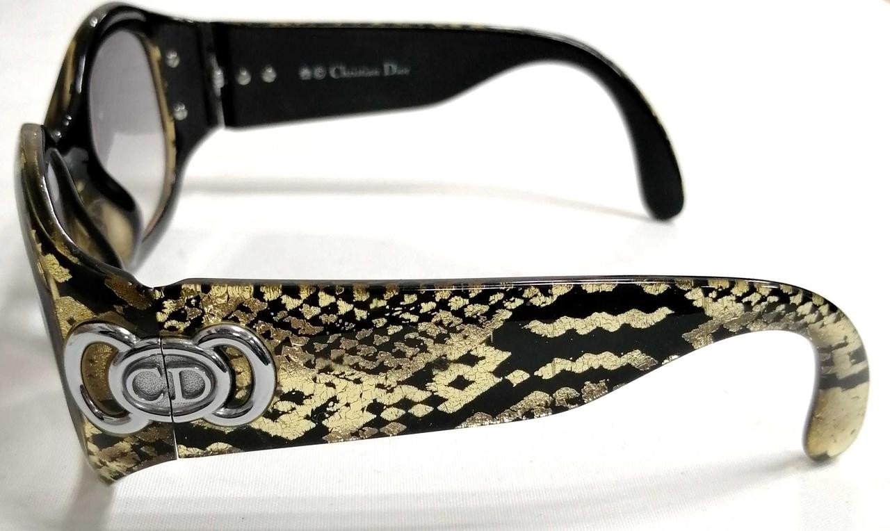 Christian Dior PYTHON Oval Sunglasses Black CD Lo… - image 4