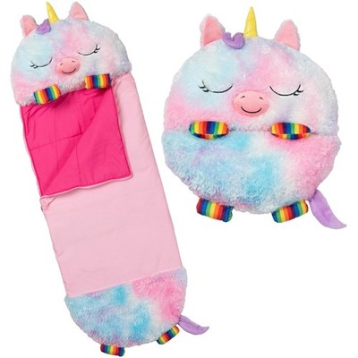 Transformable Plush Unicorn Sleeping Bag & Pillow for Toddlers - 54'' x 20''