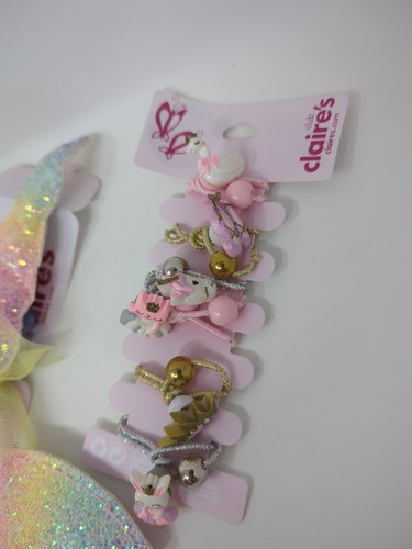 Lot Of 9 Claire’s Club Rainbow Headbands Pink Purple Blue Bow Hair Headband New - Picture 9 of 10
