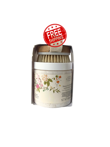 Asquith & Somerset Honey & Chamomile Body Scrub and Exfoliating Brush - Picture 2 of 2