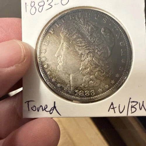 1883-O Morgan Silver, Rainbow Color, Solid Gem BU++