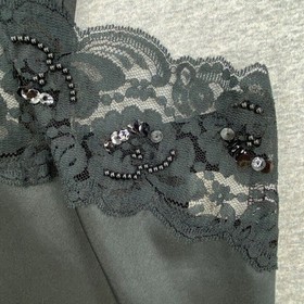 Vintage Lucie Ann II Chemise Womens 34 Black Lace Camisole Lingerie Slip Top USA