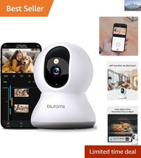 360  2K Security Camera with Smart Motion Tracking  Night Vision for Home