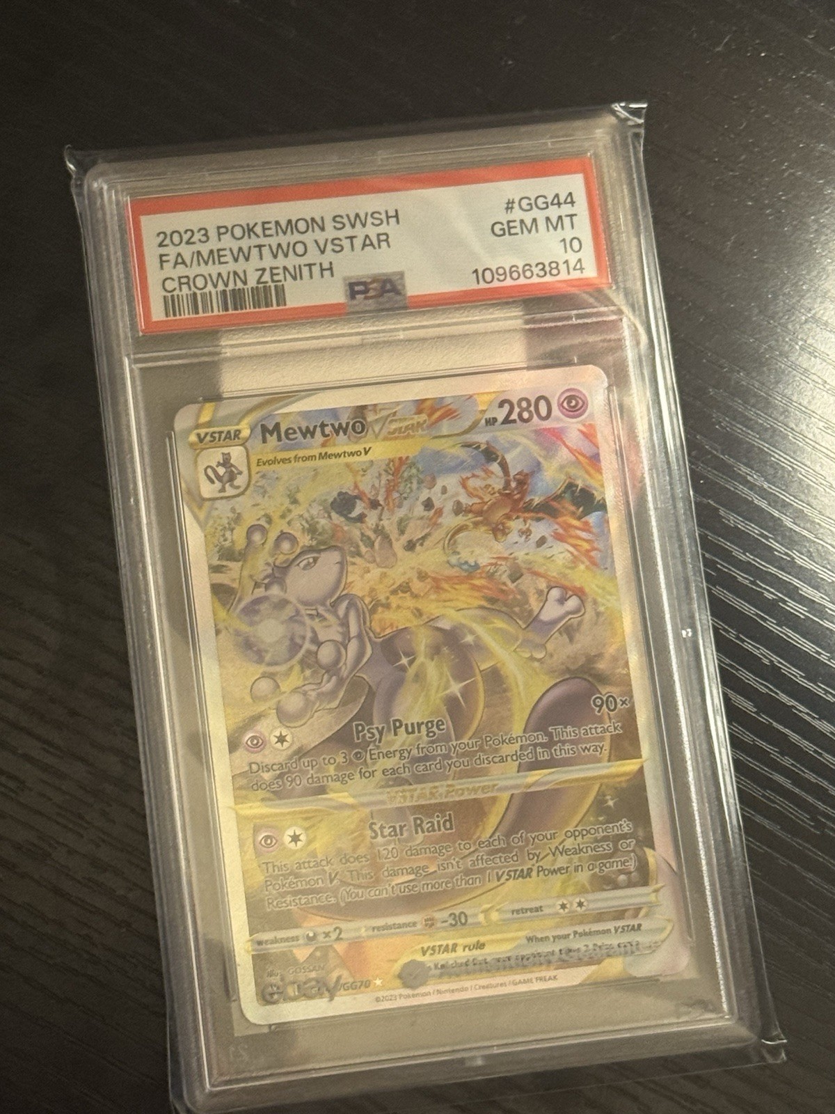 2023 PSA 10 Gem Mint Mewto VSTAR #GG44 From Crown Zenith Pokemon Card