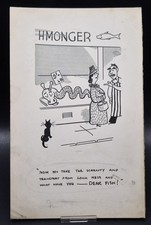 Vintage William Bill Tate Cartoon datiert 1941