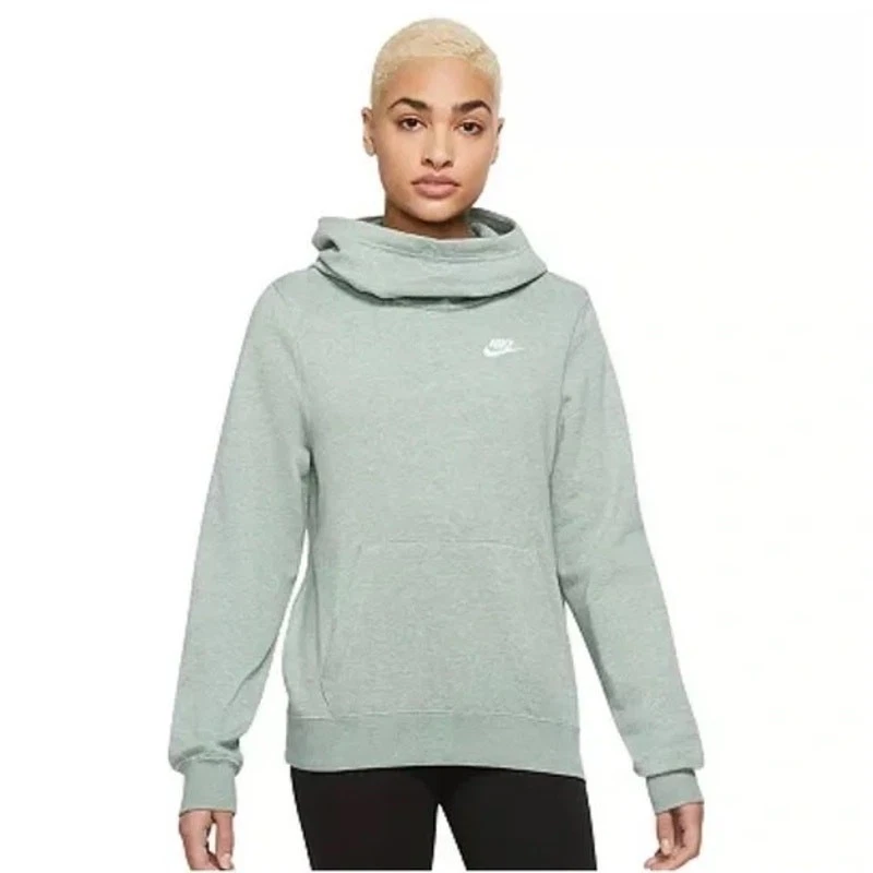 NUEVO Nike Club Sudadera con Capucha Polar Para Mujer Cuello Embudo Verde Jade Talla XL BV4526-357 Foto 4 de 4