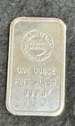 One Troy Ounce Fine Silver 999.0 Ingot Sharps Pixley Bullion Brokers