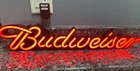 Vintage Bud Beer Light Up Sign Works 1992 Bar neon BUDWEISER bright red electric