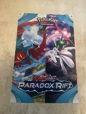Pokemon Paradox Rift Promotional Fabric Banner 24"x36" Iron Valiant Roaring Moon