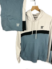 11 Degrees Hoodie  Shorts Sweatsuit Set   Blue/White Loungewear Co-ord 10/10 