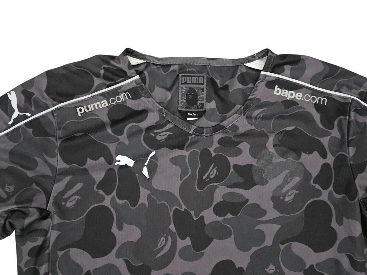 BAPE × Puma Shirt Mens Medium Camo BAPE FC Soccer Jersey Dry Cell