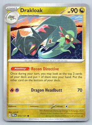 Pokemon Drakloak Prismatic Evolutions PRE C 072/131 NM
