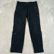 Ralph Lauren Sport Pants Womens 6 Black Cargo Tactical Utility Parachute Cotton