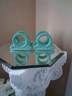 Vtg Set Of 4 Fiestaware Homer Laughlin Ceramic Seamist Fiesta HLC USA Retired