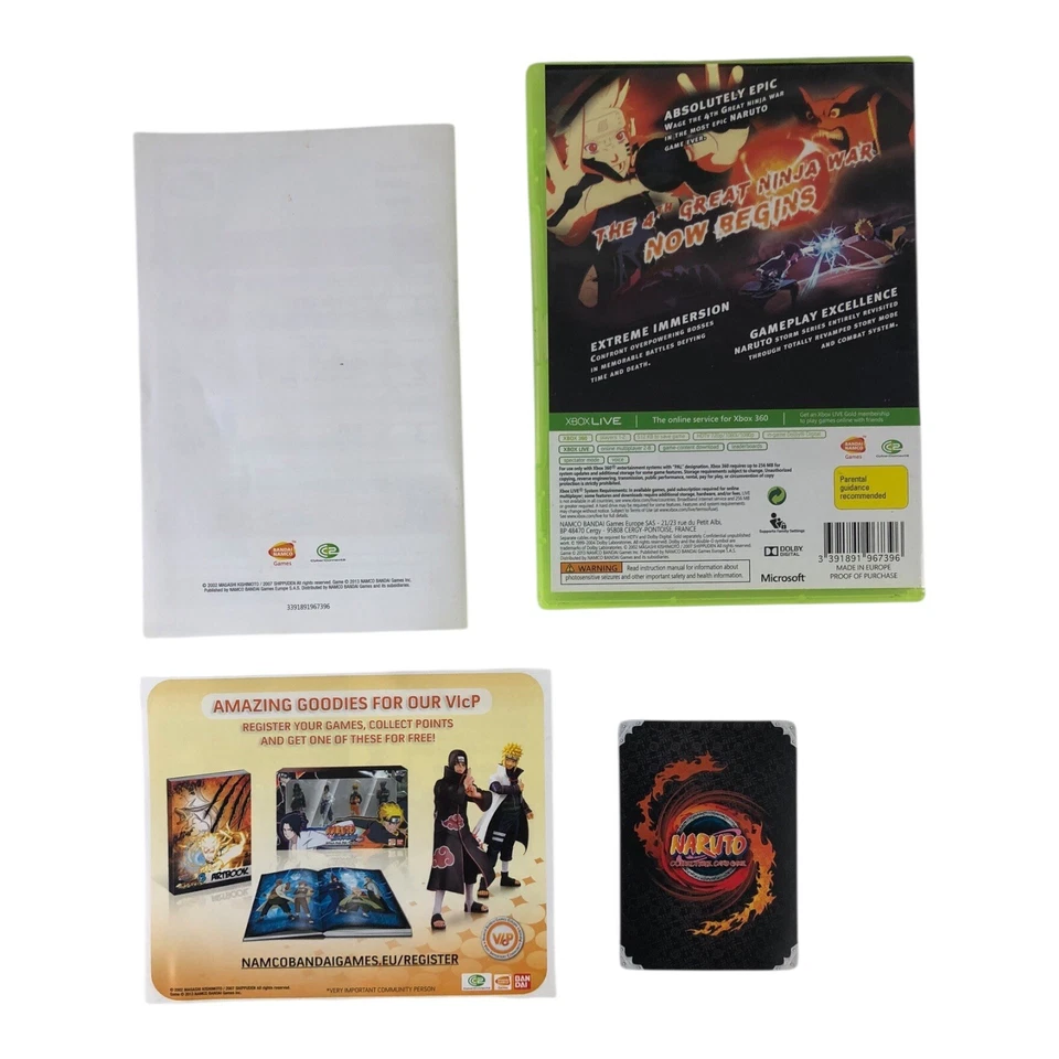 Tarjeta promocional Naruto Shippuden Ultimate Ninja Storm 3 Microsoft Xbox 360 + PR-095 Foto 2 de 4