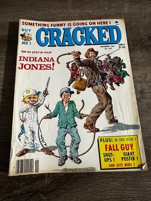 Cracked Magazine Nov 1984 No. 208 Indiana Jones Fall Guy Poster