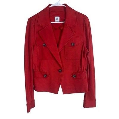 Cabi Little Red Jacket Blazer Women s Size 8 Red Button Front Ponte Style 3374