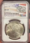 1925 Peace Silver Dollar $1 - NGC MS62