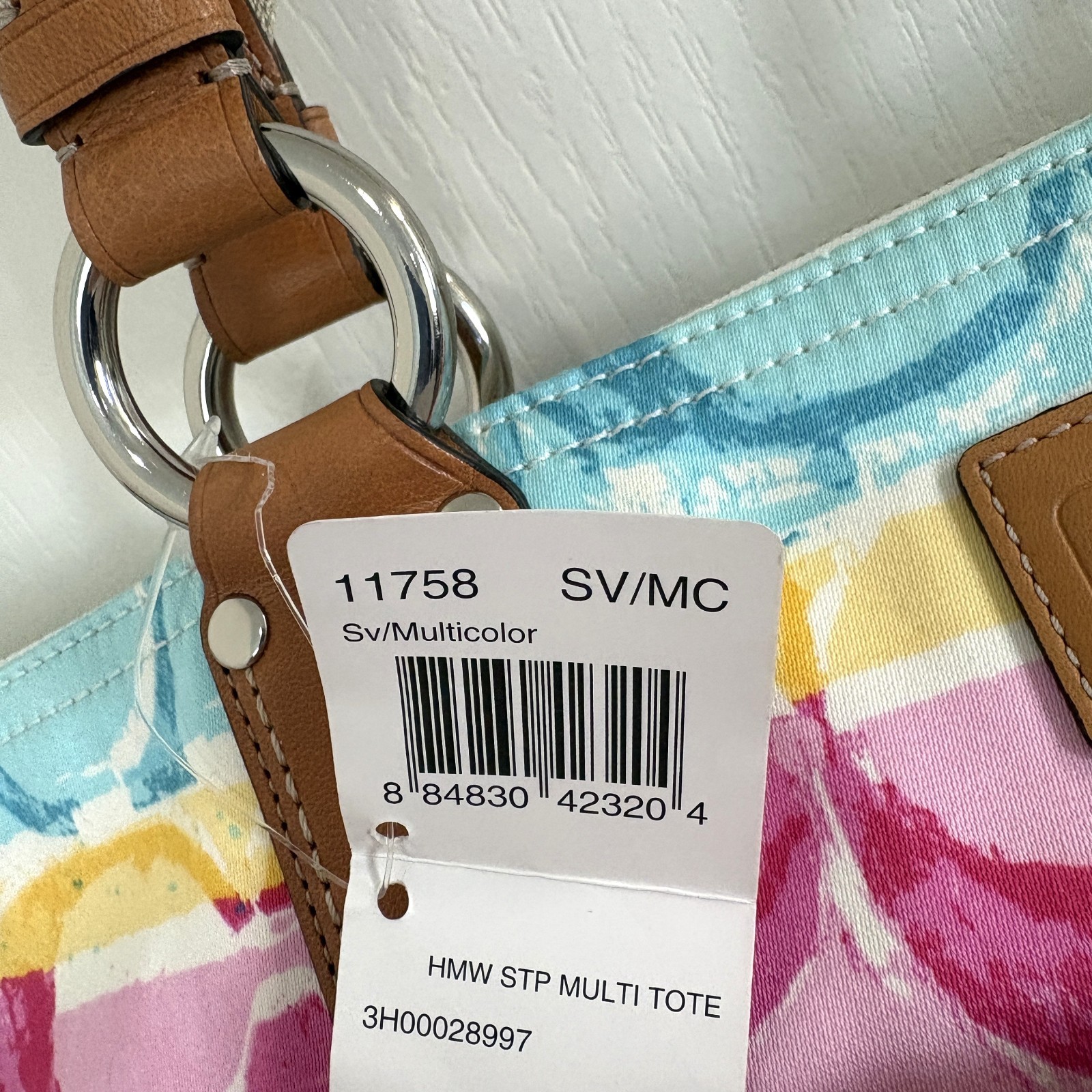 Coach Hamptons Weekend Stripe Signature Tote Bag Large Baby MultiColor 11758 NEW image 3