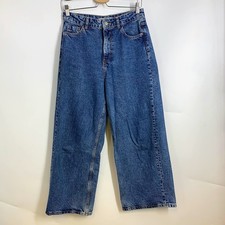 ZARA Women's Blue Denim Wide Leg Jeans Size 4 High Rise Made in Turkey