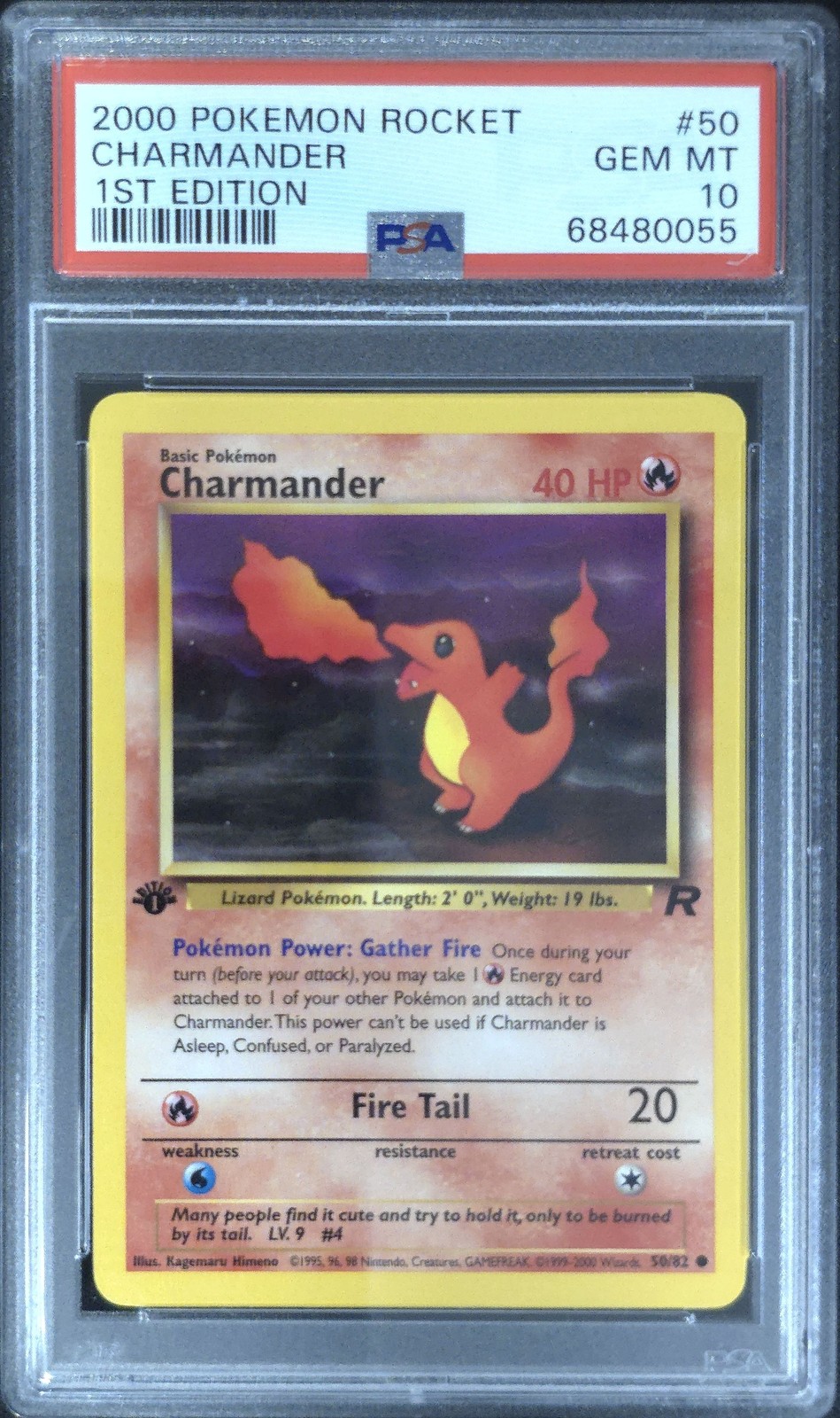 2000 POKEMON ROCKET 1ST EDITION #50 CHARMANDER PSA 10
