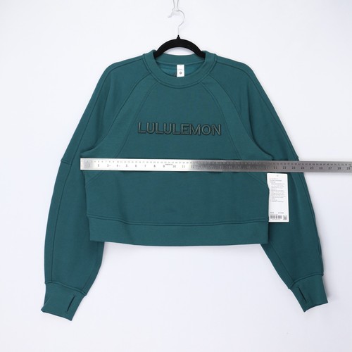 Lululemon Scuba Oversized Pullover Wordmark Crew Neck Storm Teal Green Size NWT - Bild 4 von 11