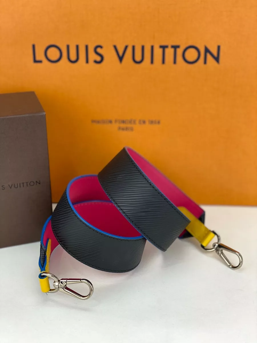 lv straps for bags black leather