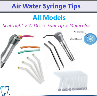 Dental 3 Way Air Water Syringe Tips Sani-Tip, Seal Tight, Adec Metal, All Models