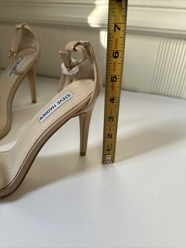 Steve Madden Nude Heels Patent Leather Women's 8.5 Ankle Strap Stilettos - Picture 10 of 10