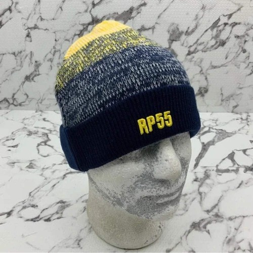 Men's RP55 Yellow | Navy Cuff Casual Beanies NWT - Picture 5 of 5