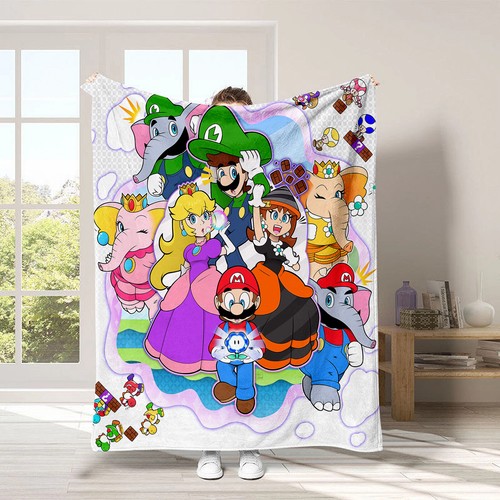 Super Mario Nap Blanket Flannel Throw Blanket Kids Lunch Blanket Christmas Gifts - Picture 9 of 26