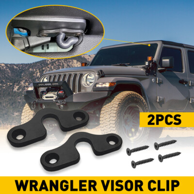 2x Metal Sun Visor Clip Bracket Holder Hook For JEEP Wrangler JK JL Gladiator US