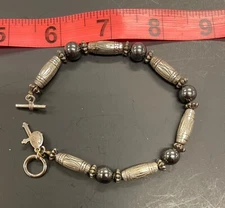 Kat’s Creations Signed Bead Toggle Closure Vintage Bracelet