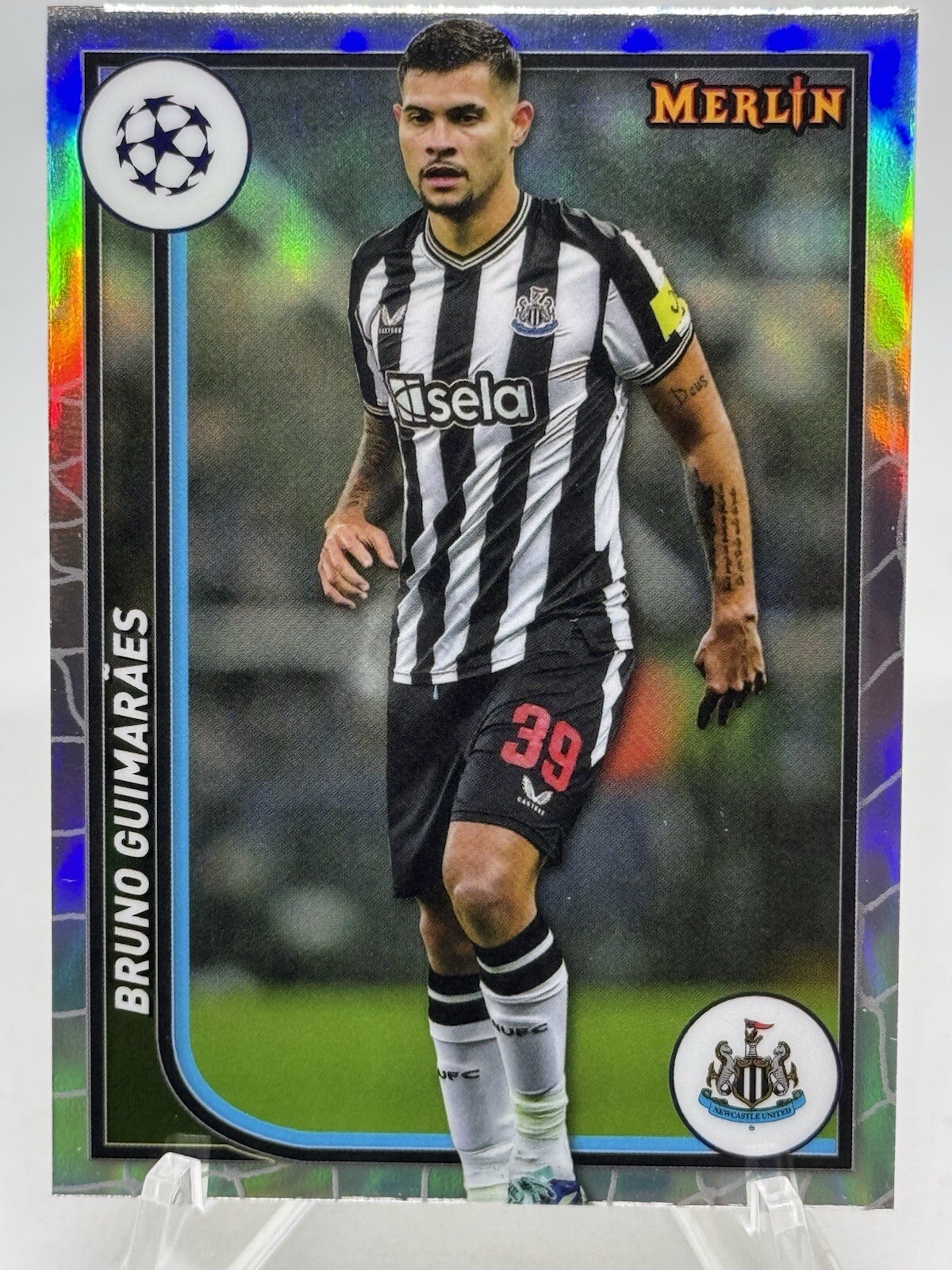 Bruno Guimaraes 2023-24 Topps Merlin UEFA #85 Silver Refractor Parallel