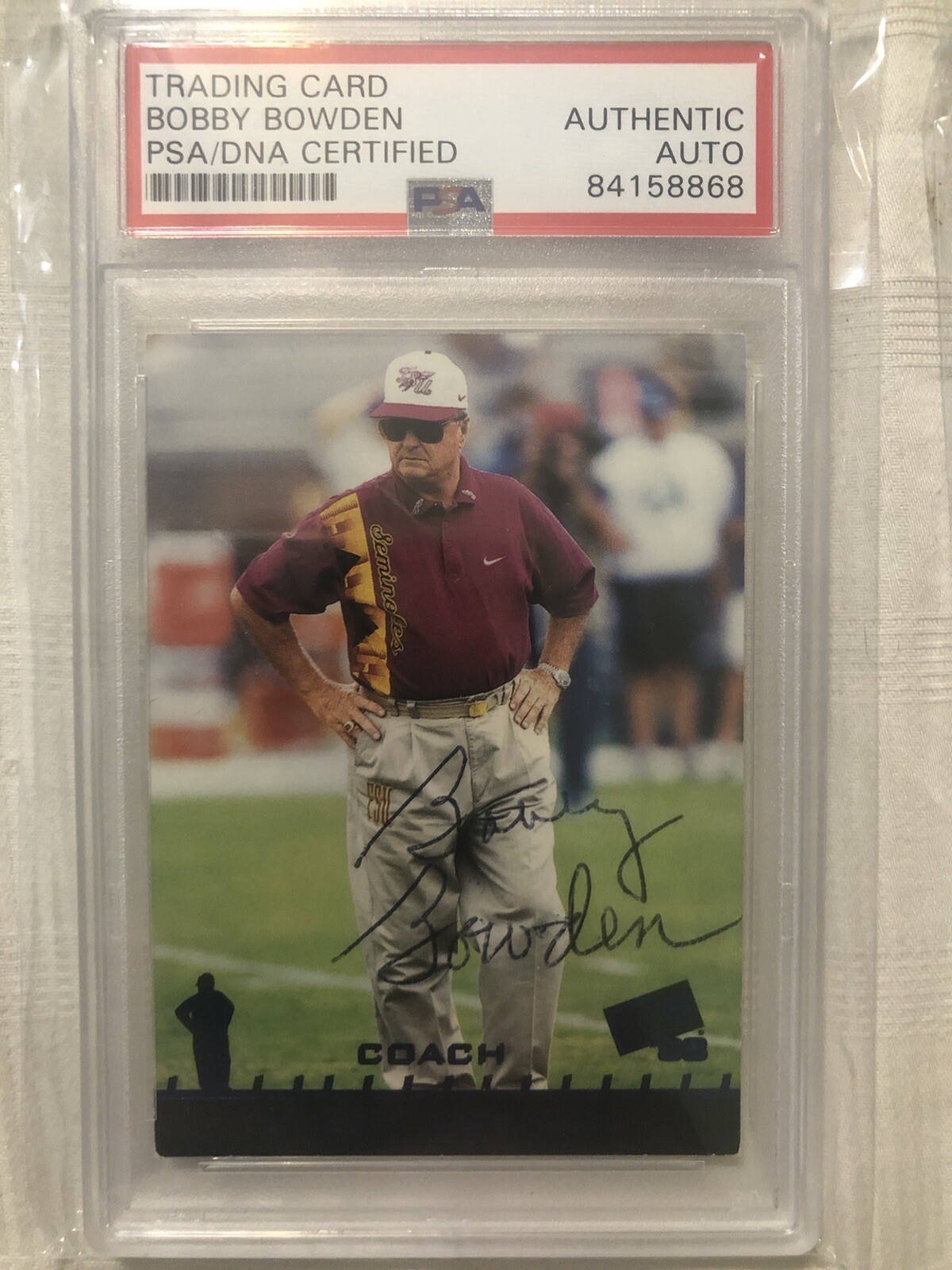 BOBBY BOWDEN Autographed Signed CERTIFIED AUTOGRAPH by PSA/DNA # - 1998 Press Pass Card 