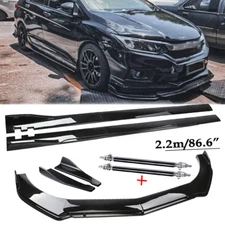 Front Bumper Lip Spoiler Chin Splitter Body Kit Glossy Black For Honda City