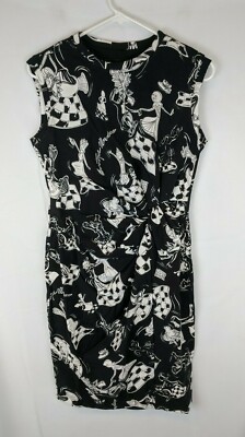 Boutique Moschino Casual Dress, Black Print, Women's 40 (US 6)