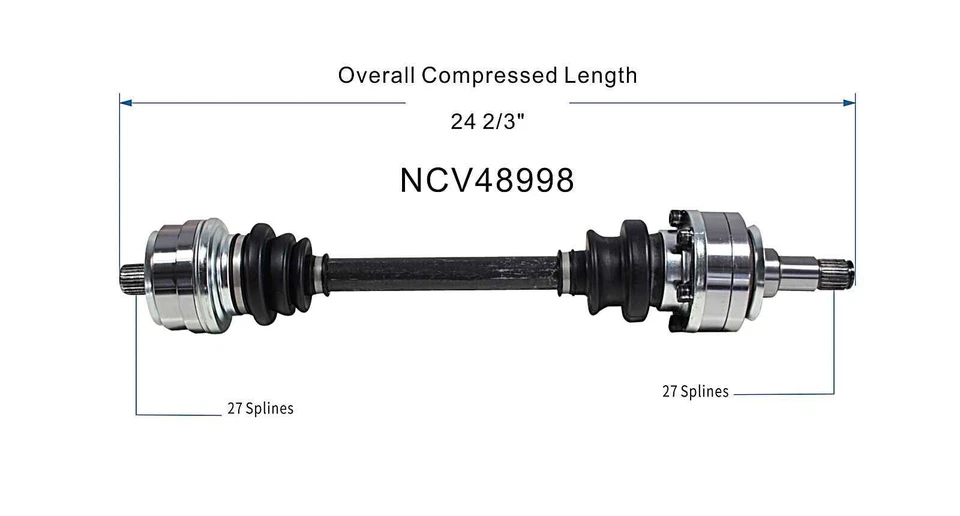 Ejes CV traseros NCV48998 para 66-85 Benz 220D 240D 250C 280C 280CE 280E 280SE TRACCIÓN TRASERA Foto 2 de 4