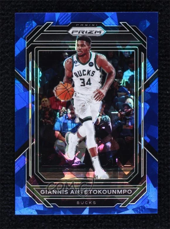 2022-23 Panini Prizm Blue Ice Prizm 68/125 Giannis Antetokounmpo #96