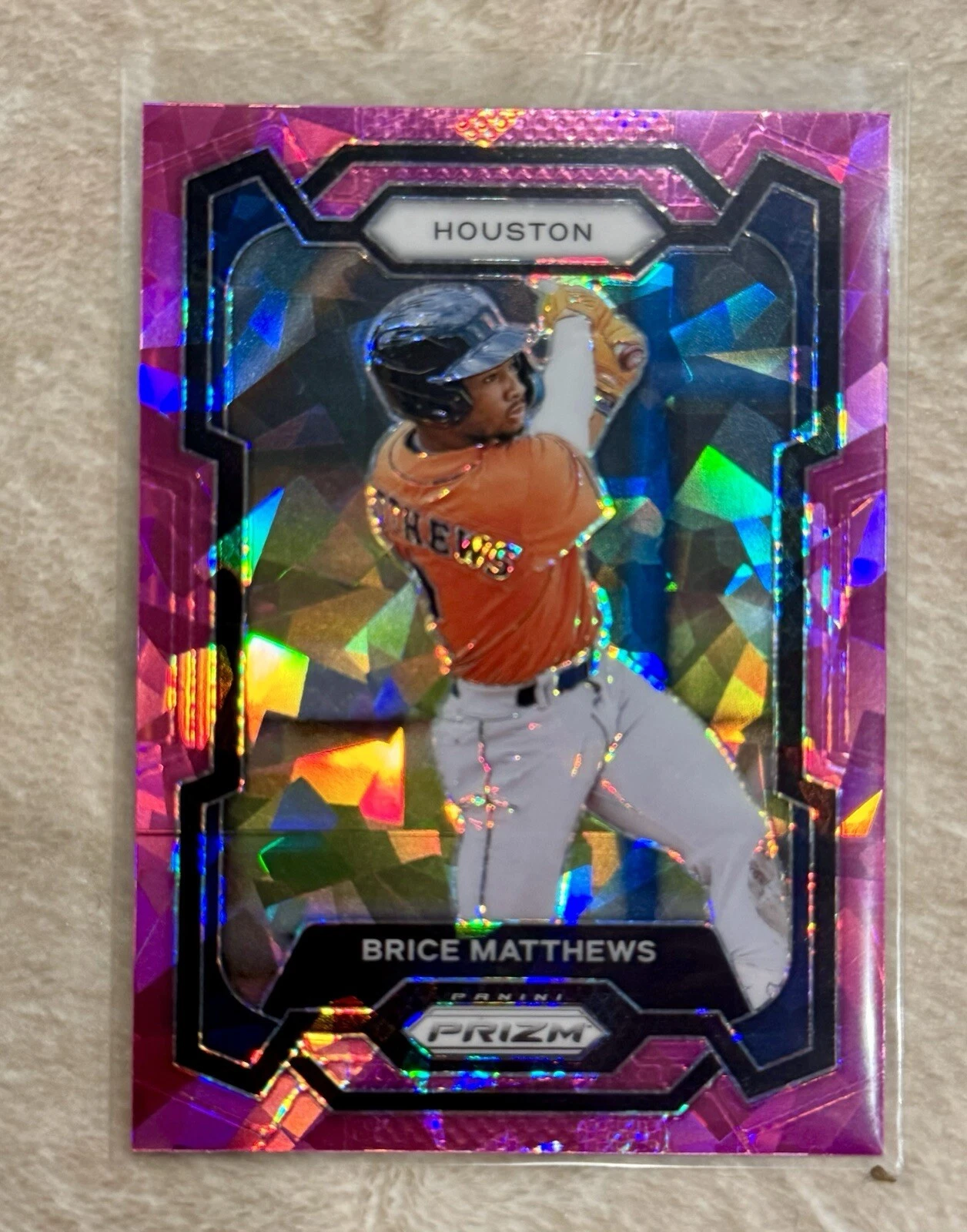 2024 Panini Prizm Brice Matthews Pink Ice Prizm #170 Houston Astros (RC)