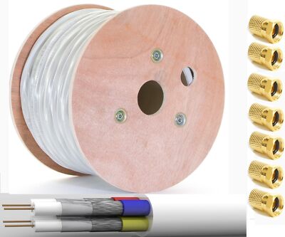Quattro Kabel Quad Koaxial 4-Fach 4in1 Sat Koax Antennen Satelliten Cable 100db