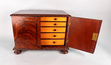 Antique Hardwood Table Top Cabinet. Maple Interior. Exceptional Item. Original.