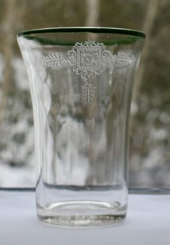 Antique Hazel Atlas Florentine #2 Poppy Green Depression Glass Ribbed Tumbler - Picture 10 of 20